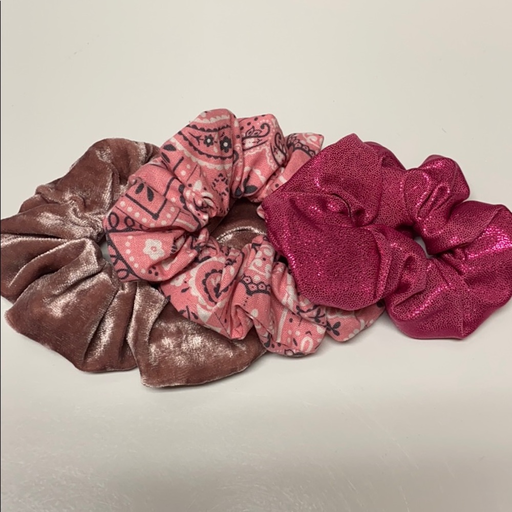 Set of 3 hand sewn Scrunchies